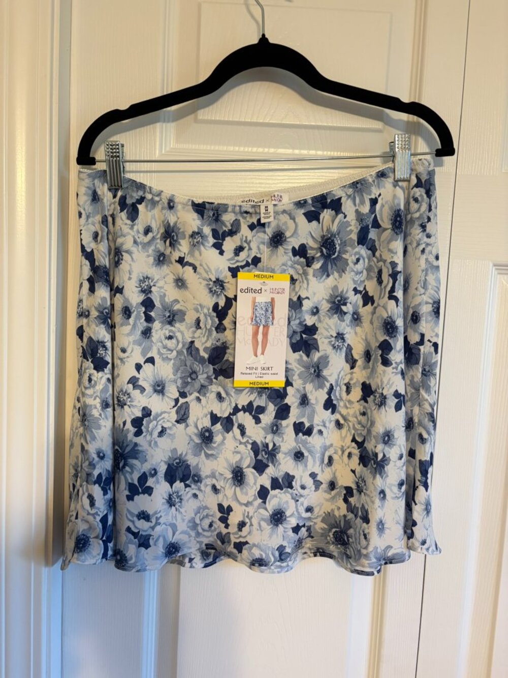 Edited x Hunter McGrady Women’s Large Floral Mini Skirt Yellow NWT Lined